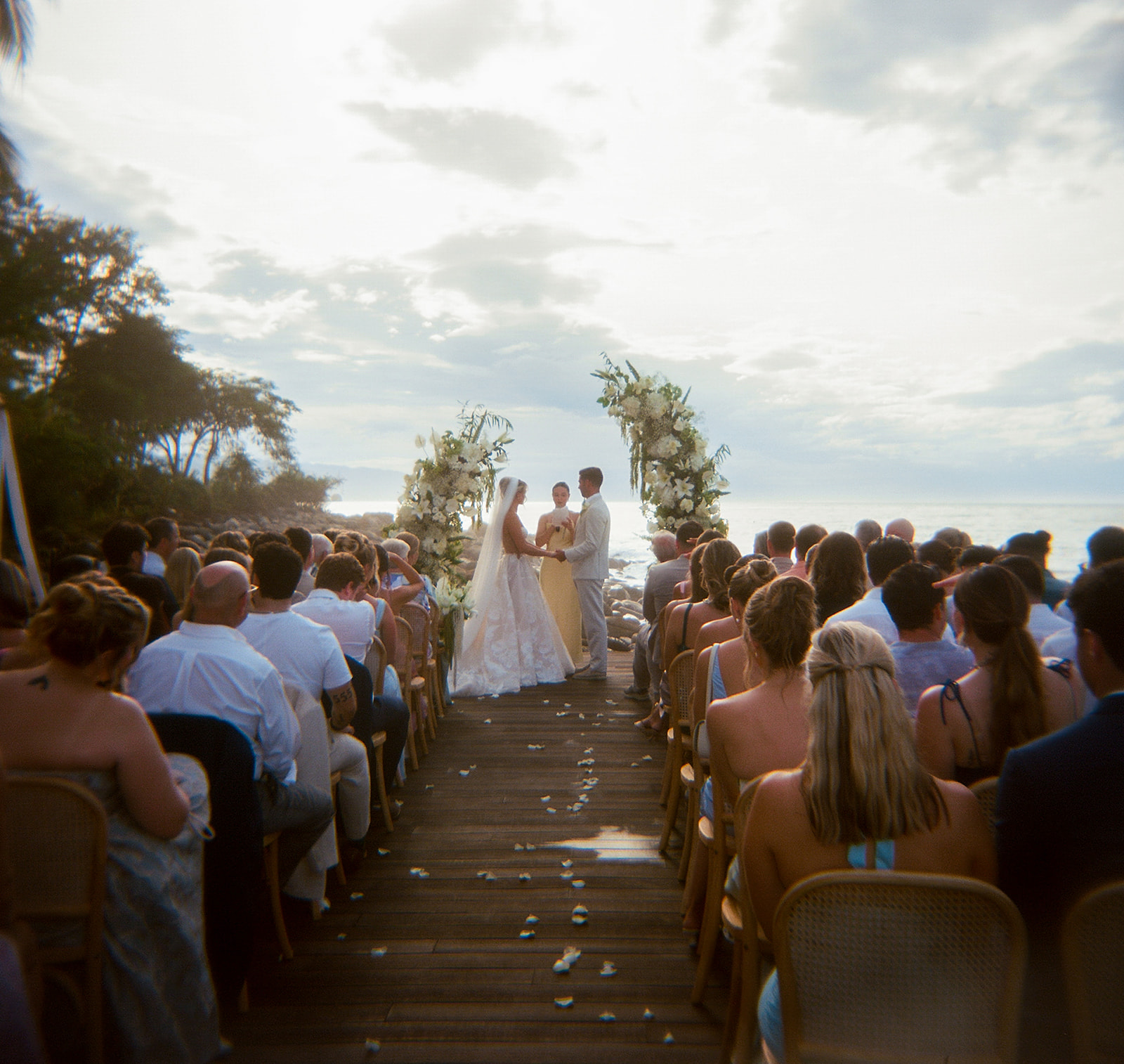 Film photo of wedding ceremony at private villa in Puerto Vallarta Mexico