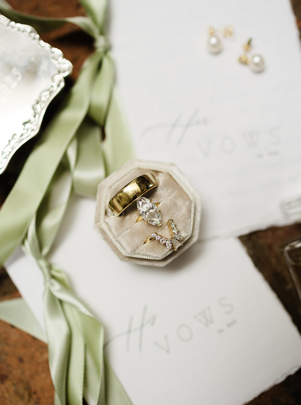 Flatlay details photo at wedding in Mexico