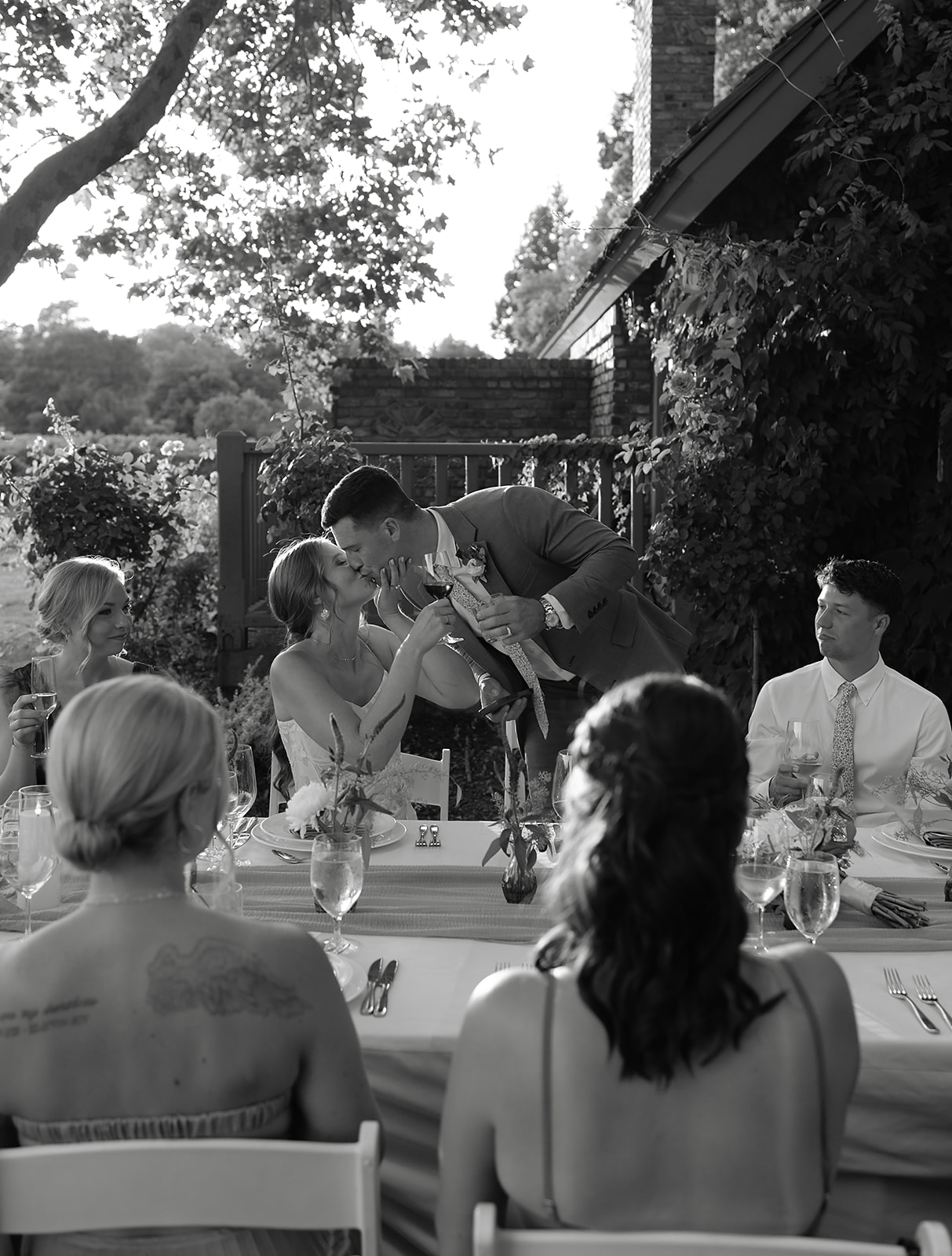 Emotional toast moment during intimate Napa wedding dinner